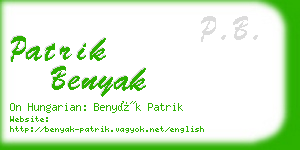 patrik benyak business card